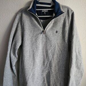 Men’s IZOD Quarter Zip Super Soft Stretch Pullover Sweater Shirt Gray Grey